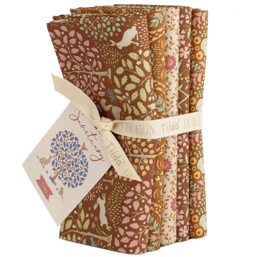 300197 SANCTUARY LOTE 5 FAT QUARTERS 50 X 55 CM CARAMELO/OCRE - Imagen 4
