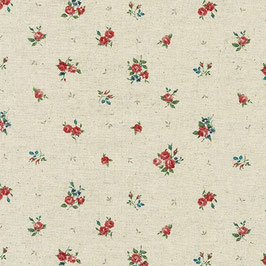 SB-87505D1-1 SEVENBERRY COTTON FLAX CANVAS ROSAS FONDO NATURAL