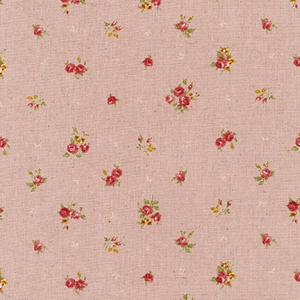 SB-87505D1-3 SEVENBERRY COTTON FLAX CANVAS ROSAS FONDO ROSA - Imagen 2
