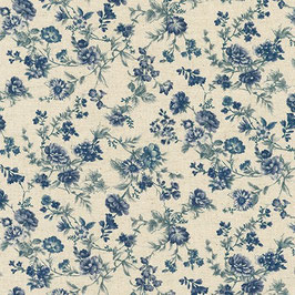 SB-87505D2-2 SEVENBERRY COTTON FLAX CANVAS FLORES AZULES